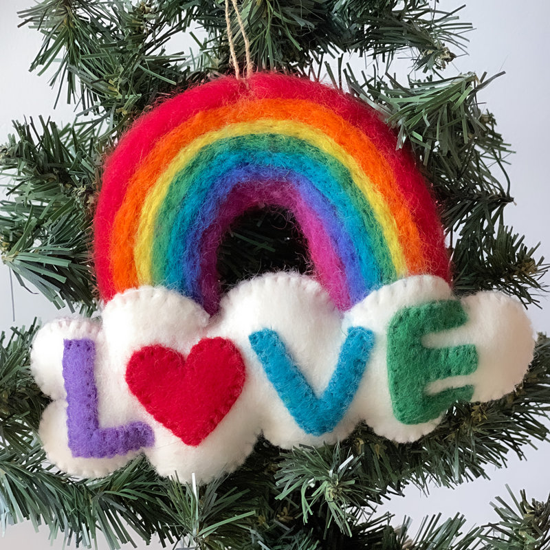 Ornement suspendu Rainbow Love Cloud
