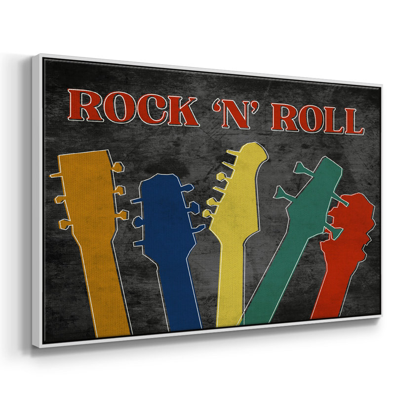" Rock And Roll ", White, 17" H x 25" W x 2" D