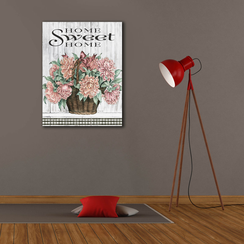 «Home Sweet Home Peony» par Cindy Jacobs, art mural sur toile, H 34 po x l 26 po x P 1,5 po