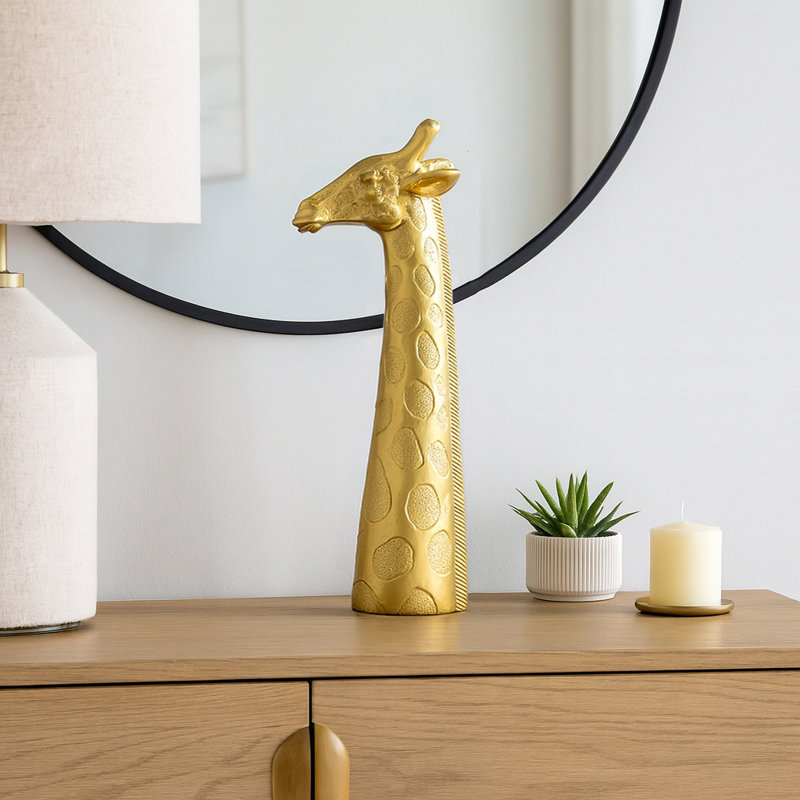 Figurine décorative girafe en résine pour table, H 16 po x l 6 po x P 3,25 po