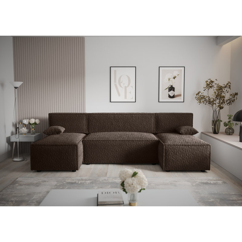 Carie 5 Seater Corner Sofa , Dark brown
