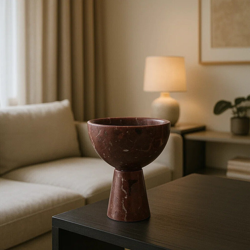 Salmo Marble Decorative Bowl, Red