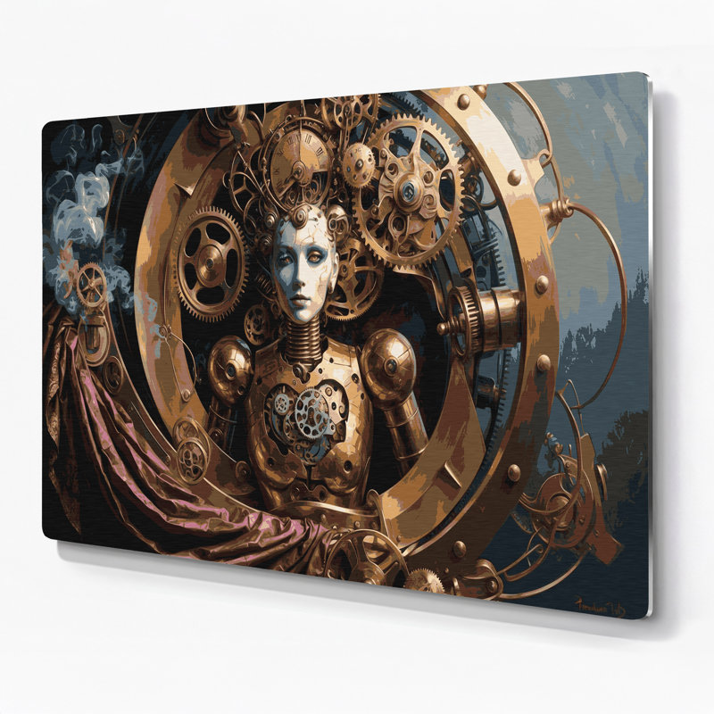 Art mural en métal Sci Fi, H 240 po x l 240 po x P 0,05 po