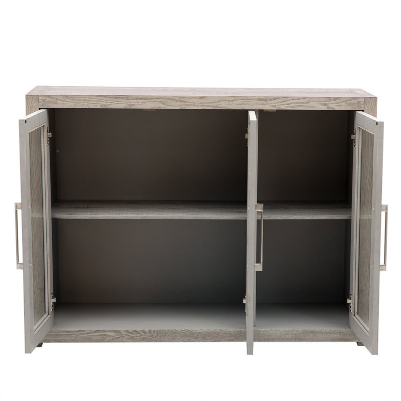 Buffet de rangement en bois trempé 48 pouces Jehron, gris