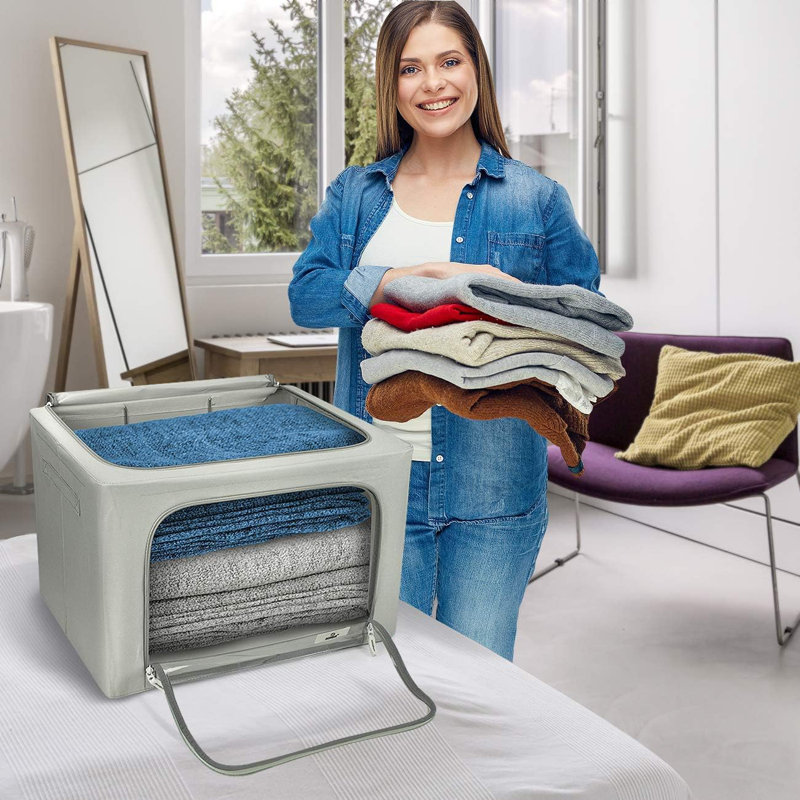 Bacs et bacs en tissu, gris