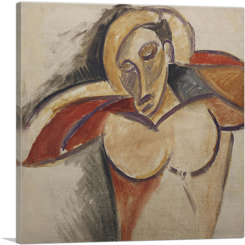 «Bust 1907» par Pablo Picasso, reproduction d'art sur toile tendue, H 18 po x l 18 po x P 0,75 po