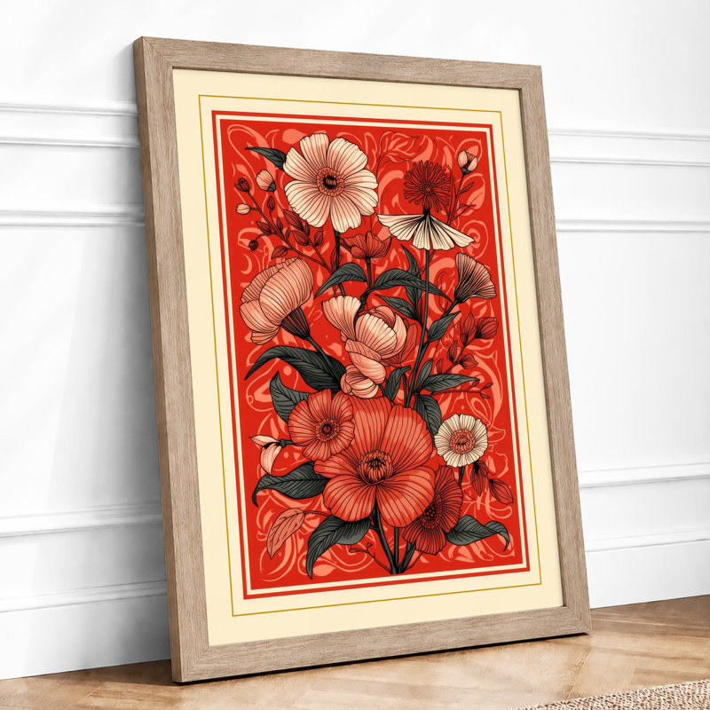 Floral Abundance Botanical - Framed Print, A1 - 84.1 x 59.4 cm, Oak