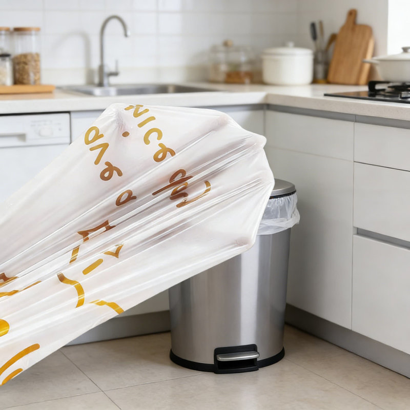 Sacs à ordures robustes à cordon 13 gallons avec imprimé lapin, grandes doublures de poubelle de cuisine résistantes aux déchirures pour la maison et le bureau, 25 unités