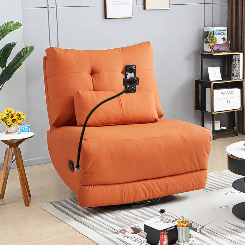 Fauteuil inclinable en similicuir Svala, Orange