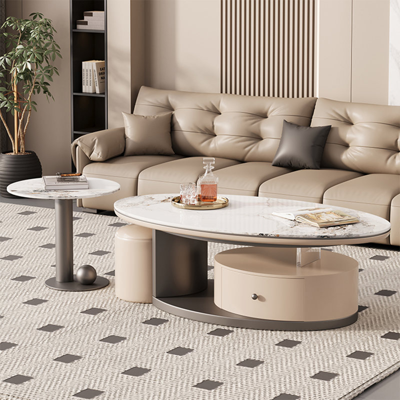 Table basse moderne moderne, H 16,5 po x L 55,1 po x l 31,5 po, Gris