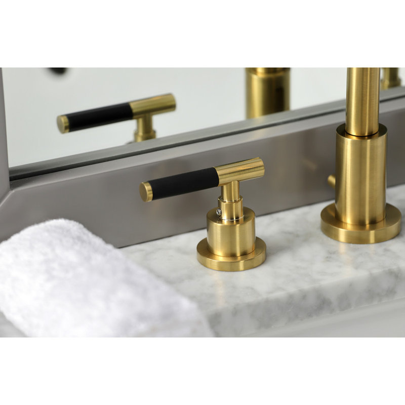 Robinet de salle de bain espacé avec ensemble de drain Kaiser, Laiton brossé