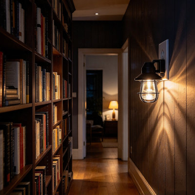 Veilleuse Farmhouse rétro avec capteur de crépuscule à l'aube, paquet de 2 lampes de décoration murale à DEL à mise en marche / arrêt automatique, économiseur d'énergie homologué pour chambre à coucher, salle de bain, entrée, couloir