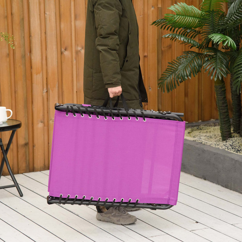 Chaise longue de piscine pliante, Mauve, 1