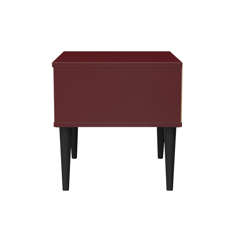 Solvay 45cm W Manufactured Wood Bedside Table, Red