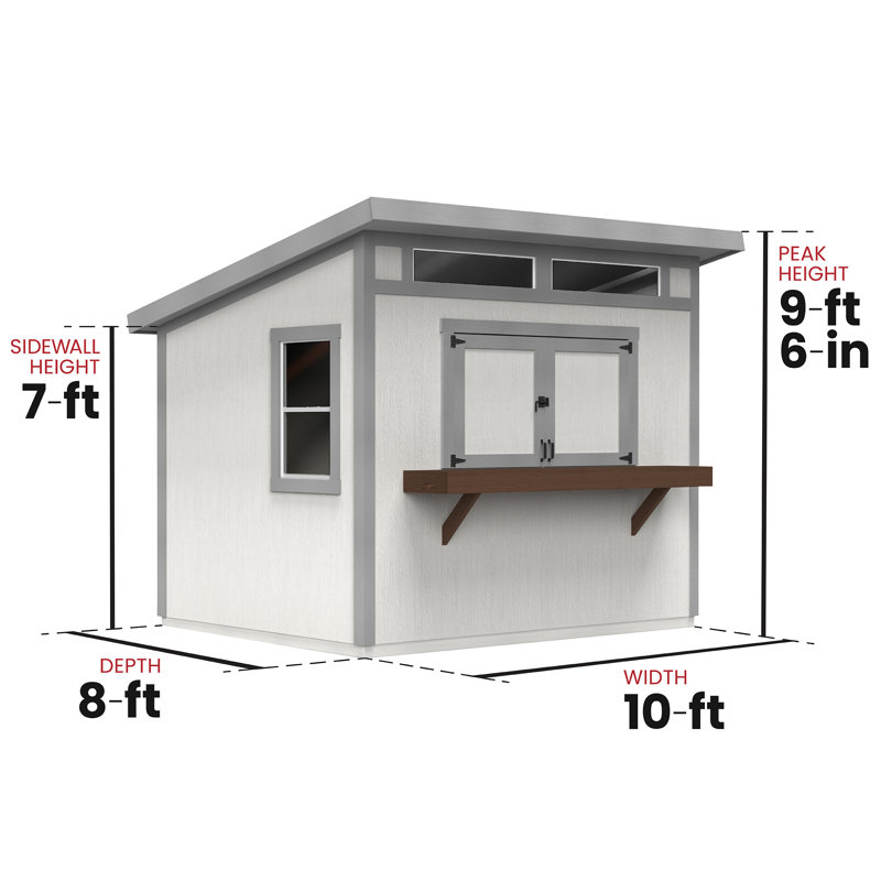 Key West Wood Bar Shed 10 ft. W x 8 ft. D (Professional Installation Available), Yes, Yes