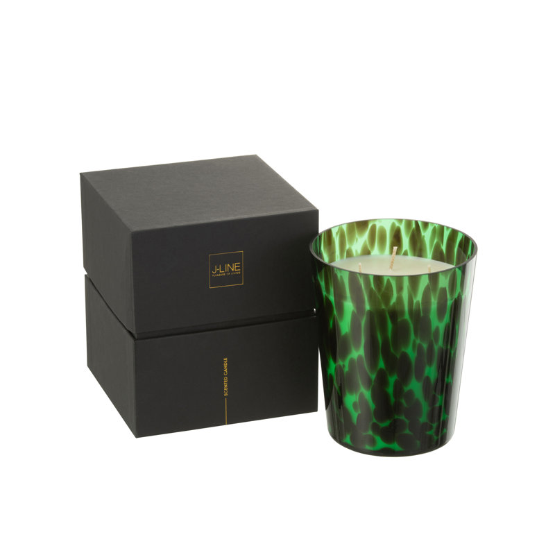 Scented Designer Candle with Metal Holder, 16cm H x 12.7cm W x 12.7cm D, Green