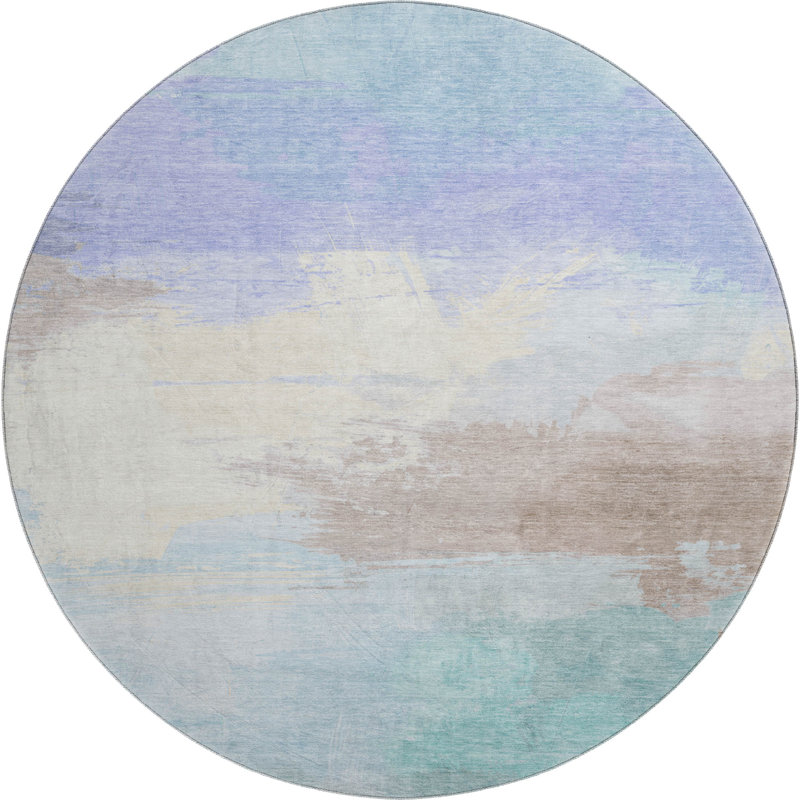 Premium Machine Washable Elize AMF1517 Modern Rug, Round 8'