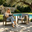 Chaise longue d'extérieur en bois de teck avec coussin et accoudoirs Junco-897636981-897636983