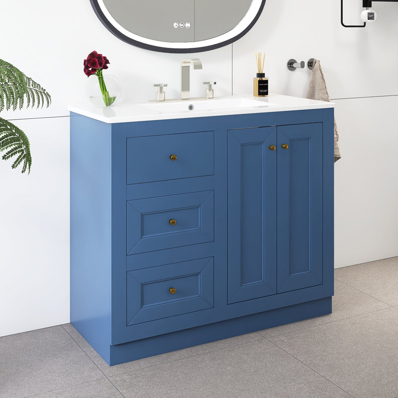 Meuble-lavabo sur pied 36 po avec lavabo en céramique