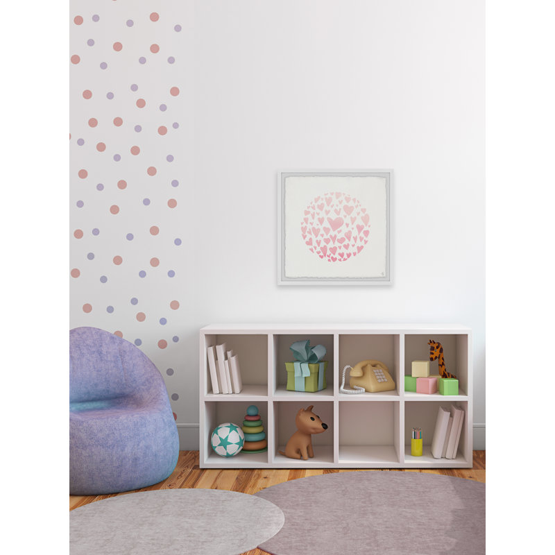 «Blue Circle Hearts» par Blodgett Karpinski, reproduction encadrée, H 12 po x l 12 po