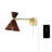 Acacio 25" 1-Light Mid-Century Vintage Rattan/Metal USB Charging Swing Arm LED Sconce with Pull Chain-82994912