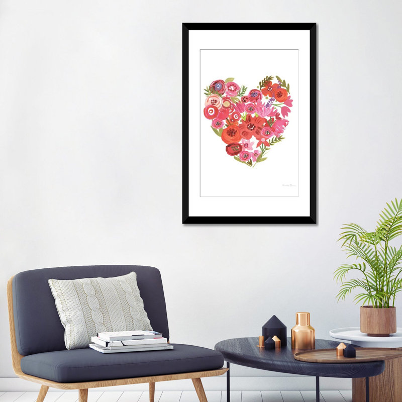 « valentine chic, word no ii », reproduction d’impression sur toile, H 32 po x l 24 po x P 1 po, Papier d'art encadré noir