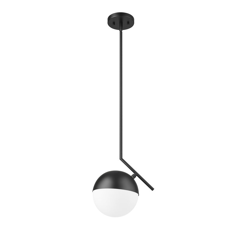 Luminaire suspendu 1 lumière 10,75 po Jarne, Noir mat