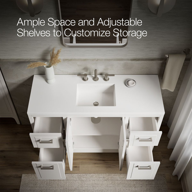 Seer 48.13" Single Bathroom Vanity Set, White