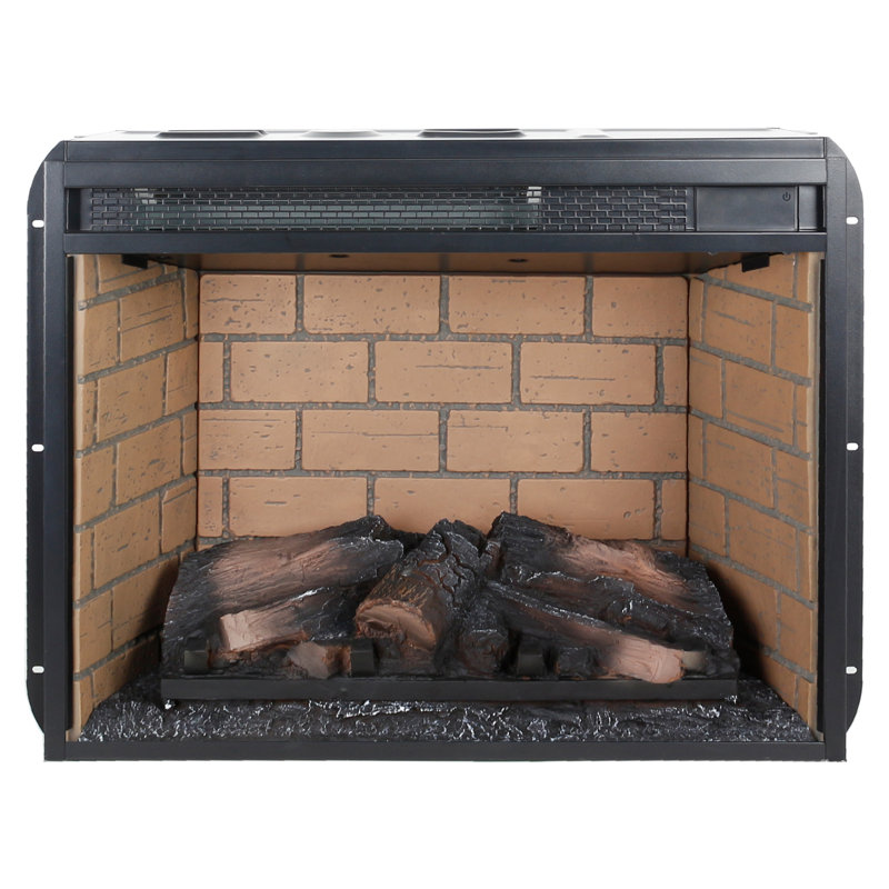 Foyer chauffant à quartz 23 pouces - version bûche de bois. Génération de chaleur 1500W. 5000 par heure. Effet de flamme réaliste. 4 niveaux de luminosité réglables. / Ul. Double mesure. Énergie