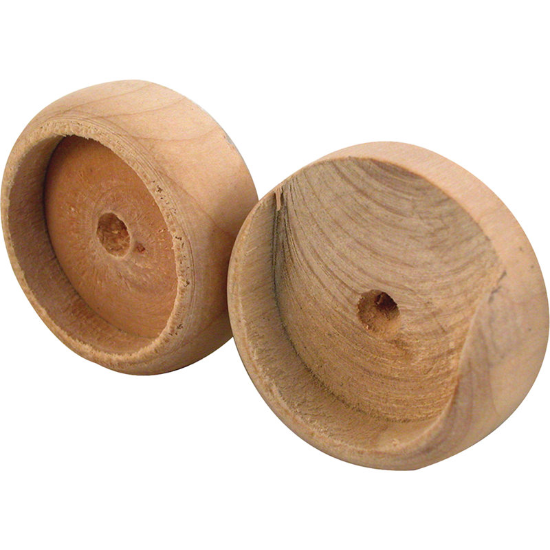 Douilles de tringle pour garde-robe Prime-Line, diamètre intérieur de 1-3 / 8 po, en bois