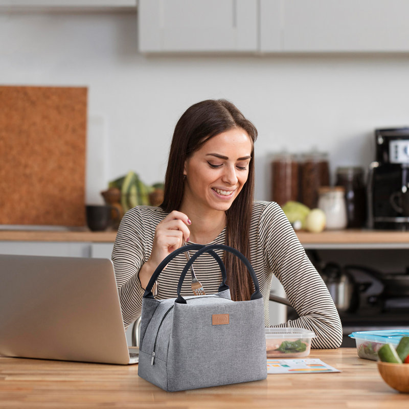 Grand sac-repas rÃ©utilisable, sac-repas isotherme pour femmes et hommes, idÃ©al pour la prÃ©paration des repas, le travail et les voyages, noir
