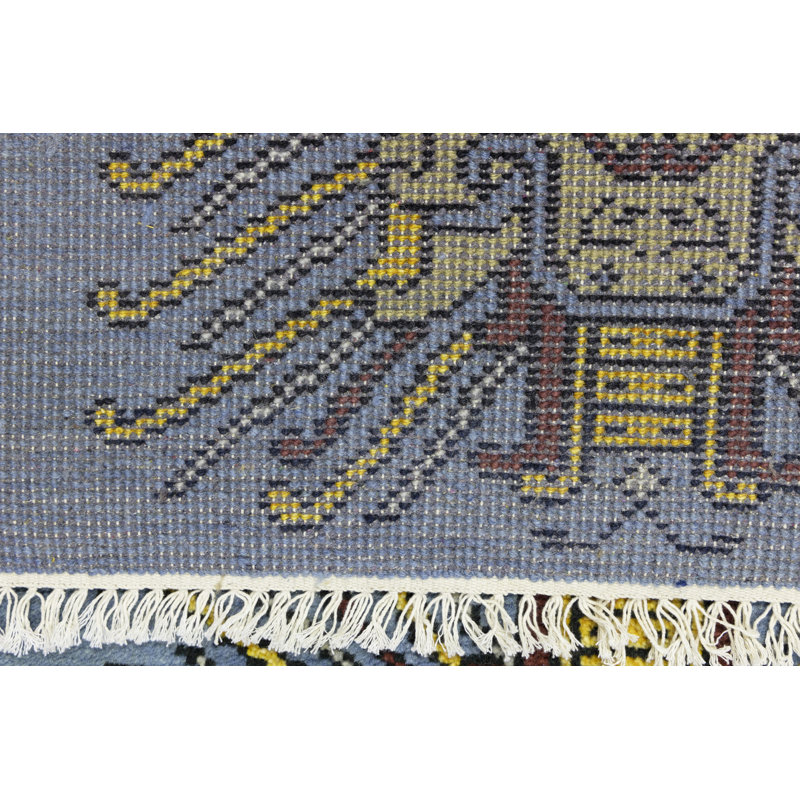 Tapis bleu Tribal 3X6