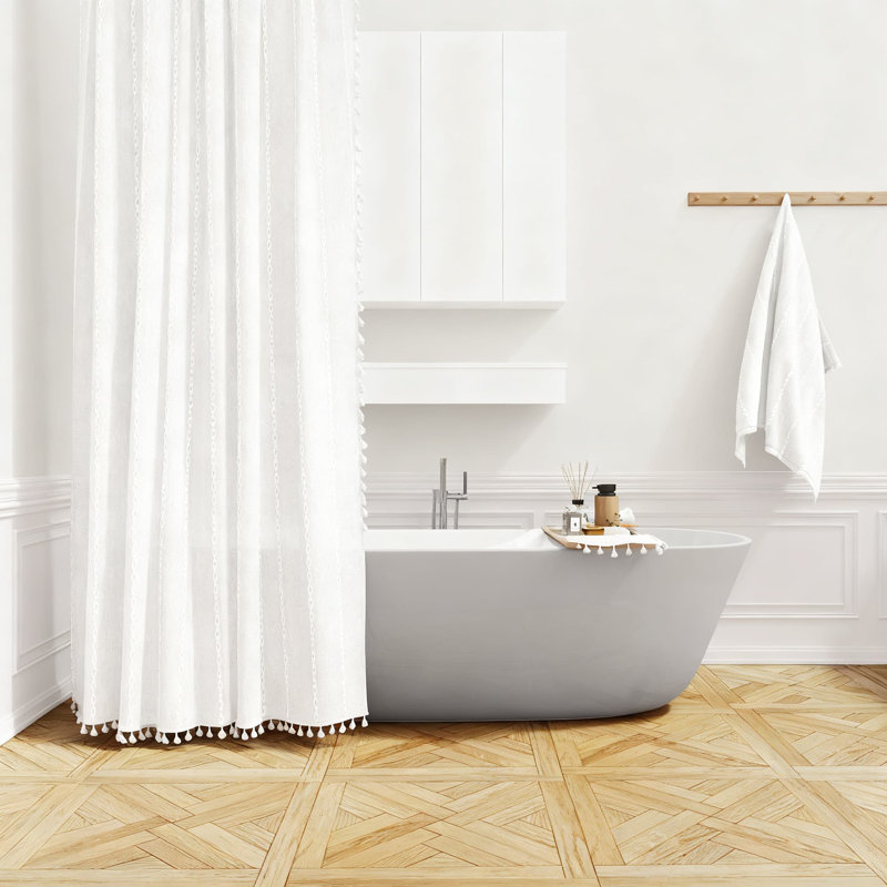 Ensemble de rideau de douche Farmhouse, Blanc