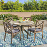 Obrien 5 Piece Dining Set with Cushions