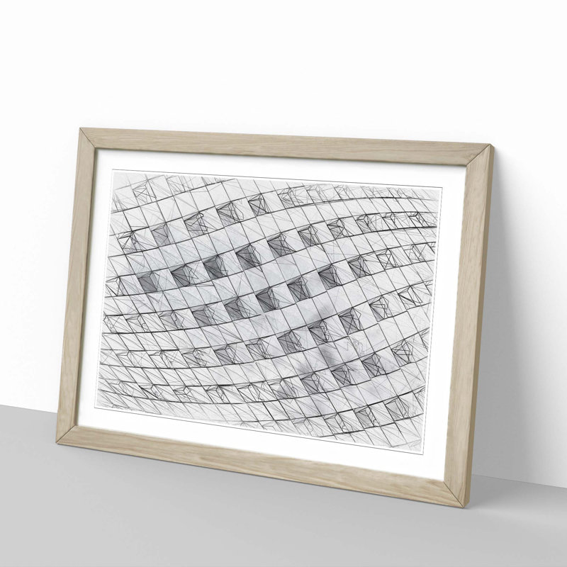 Architecture Sketch Vol.12 in Abstract - Picture Frame Graphic Art Print, Oak Framed, 36cm H x 48cm W x 2cm D