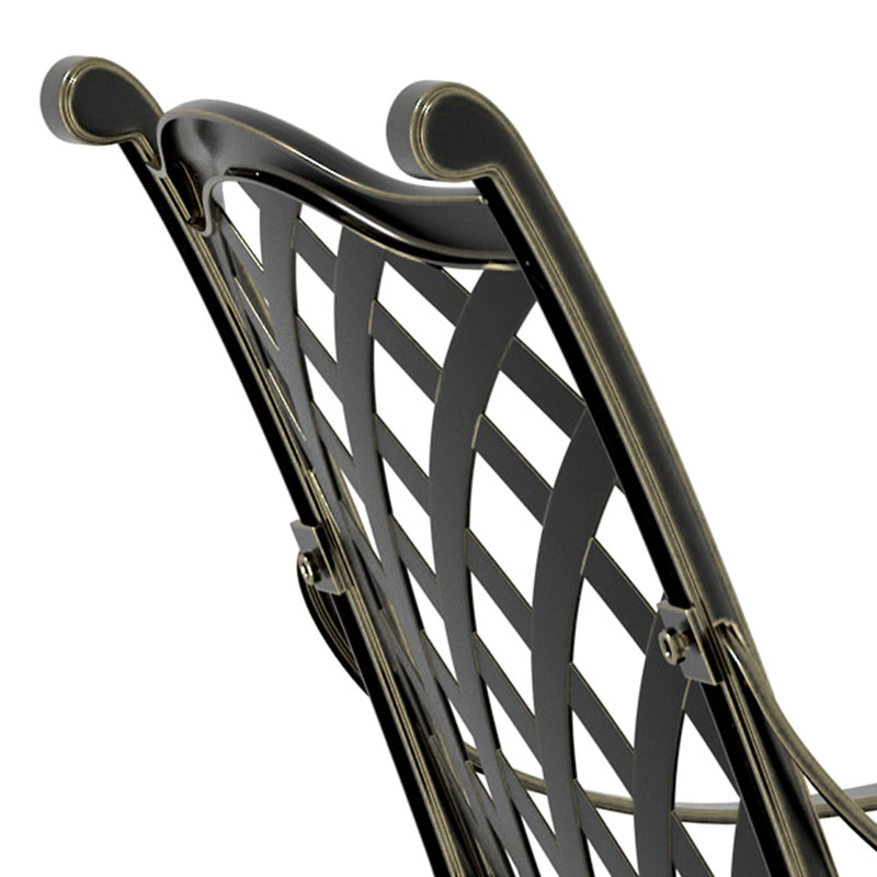 Élégantes chaises de patio en aluminium coulé 2 pièces, Brun