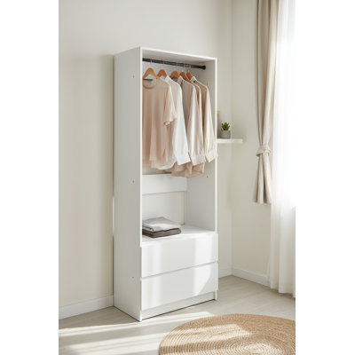 Kalinikos 32" Wood Walk-in Closet with Two Drawers