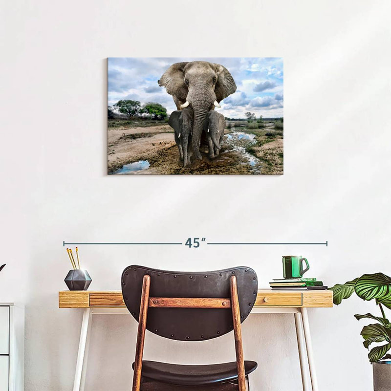Brampt Safari Elephants, 20" H x 30" W