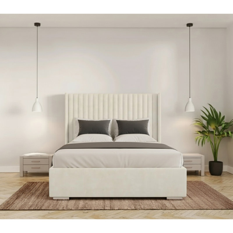 Chanteria Upholstered Bed, Kingsize (5'), Cream