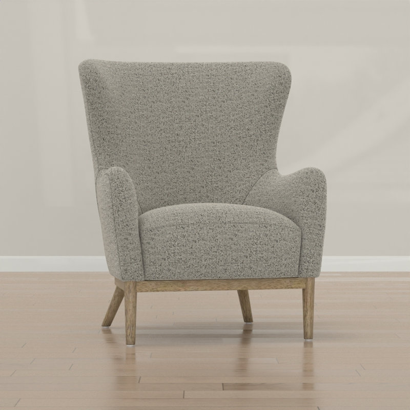 Beige Wingback Accent Chair