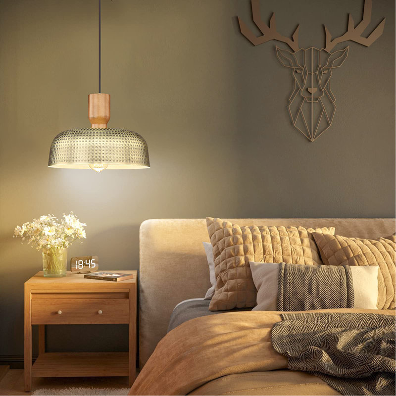 Luminaire suspendu à 2 lumières Mikaili, Laiton antique, paquet de 2