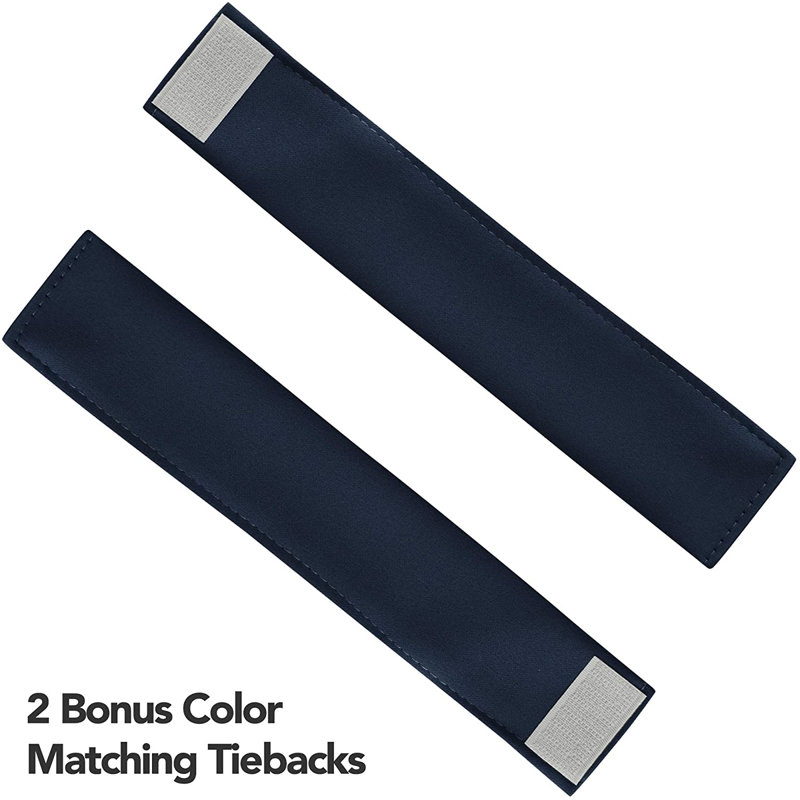 Ashong Blackout Curtain Pair, 38*63, Navy Blue
