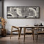 Ligne géométrique «Blackish Green Abstract Shapes Rustic Mid Century Modern Decorations, très grande œuvre d'art, impression encadrée»-98042246-111665195