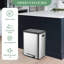 Poubelle de cuisine rectangulaire à double compartiment 30 litres (8 gallons)