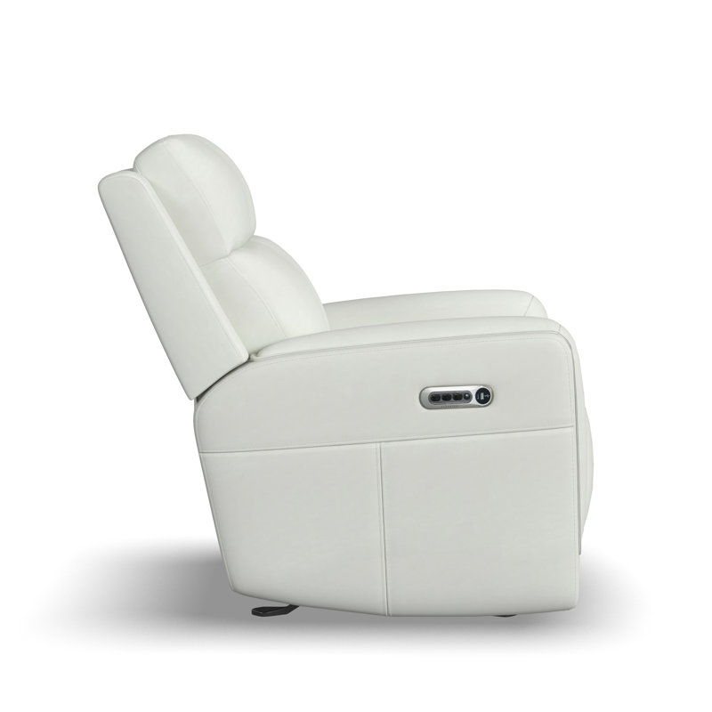 Anders Power Gliding Recliner With Power Headrest And Lumbar, Anders White/Cream Leather