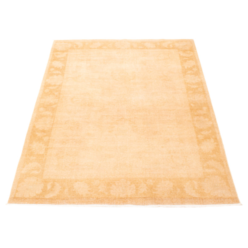 Tapis brun clair noué à la main de conception unique 5 pi 5 po x 7 pi 10 po