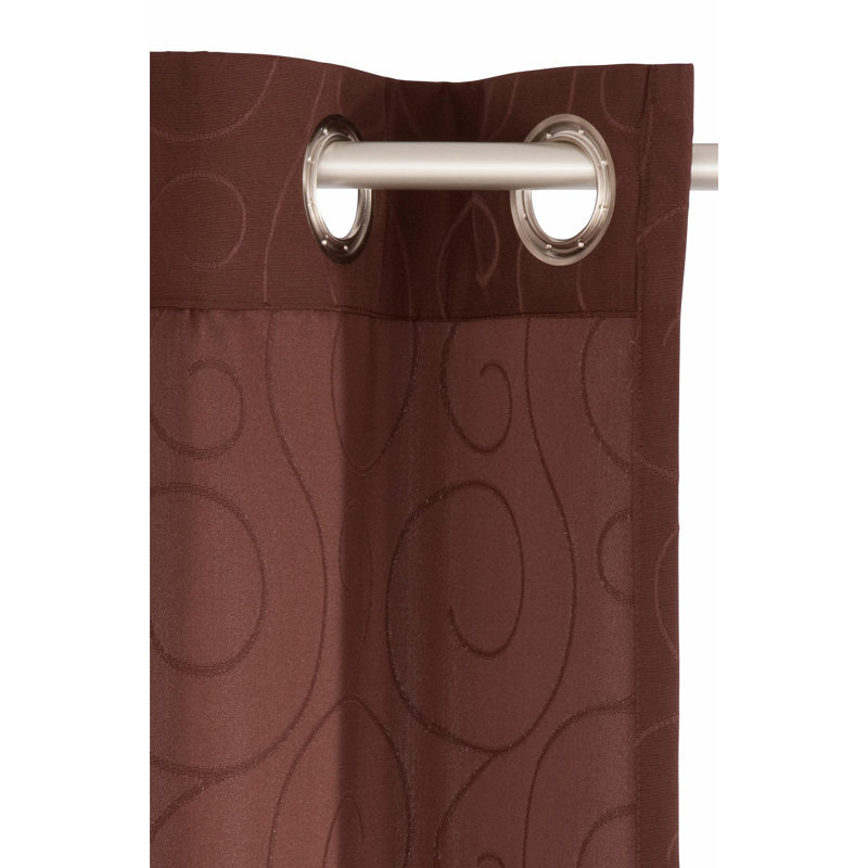 Coursey Room Darkening Curtain Single Panel, 245cm H x 132cm W, Brown