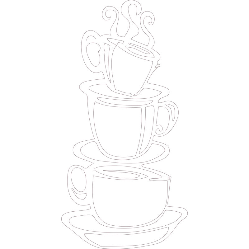 Adhésif décoratif double face tasse à café, Blanc, H 10 po x l 36 po