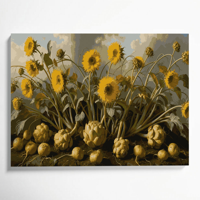 Art végétal sur toile brun, 20" H x 24" W