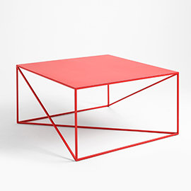 Quiana Frame Coffee Table, Red, H45 x L80 x W80cm